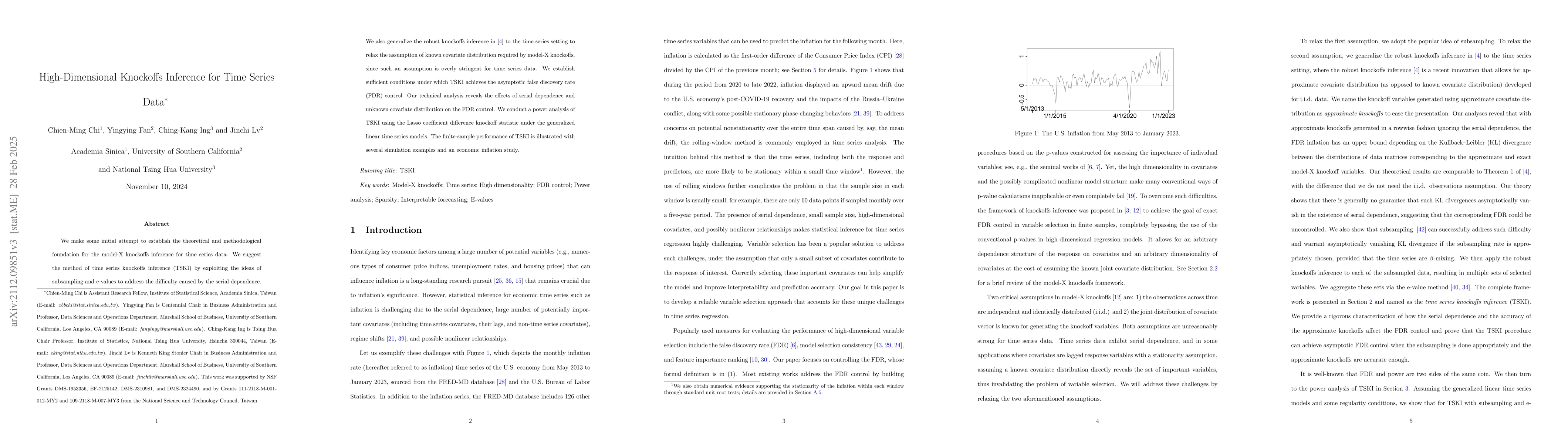 Thumbnail for High-Dimensional Knockoffs Inference for Time Series Data