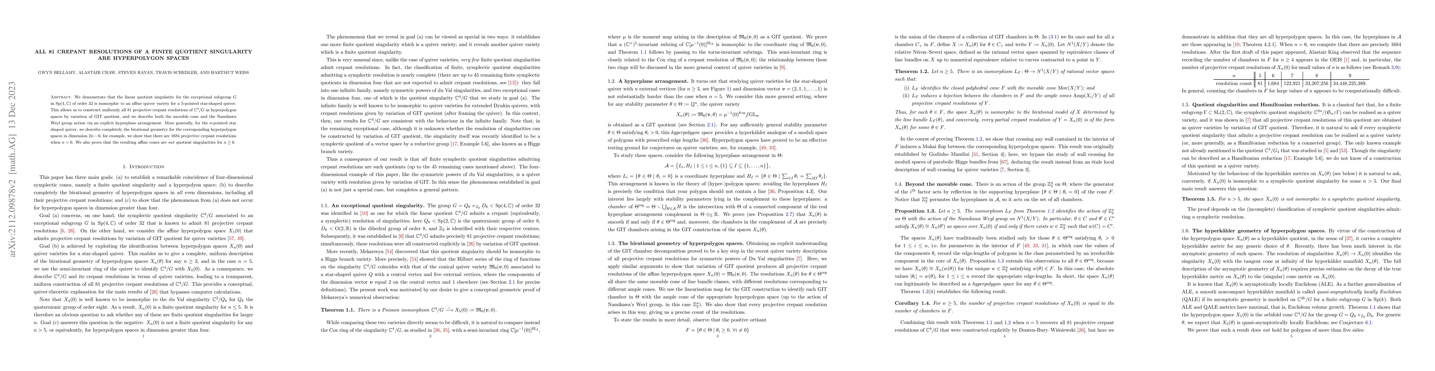 Thumbnail for All 81 crepant resolutions of a finite quotient singularity are
  hyperpolygon spaces