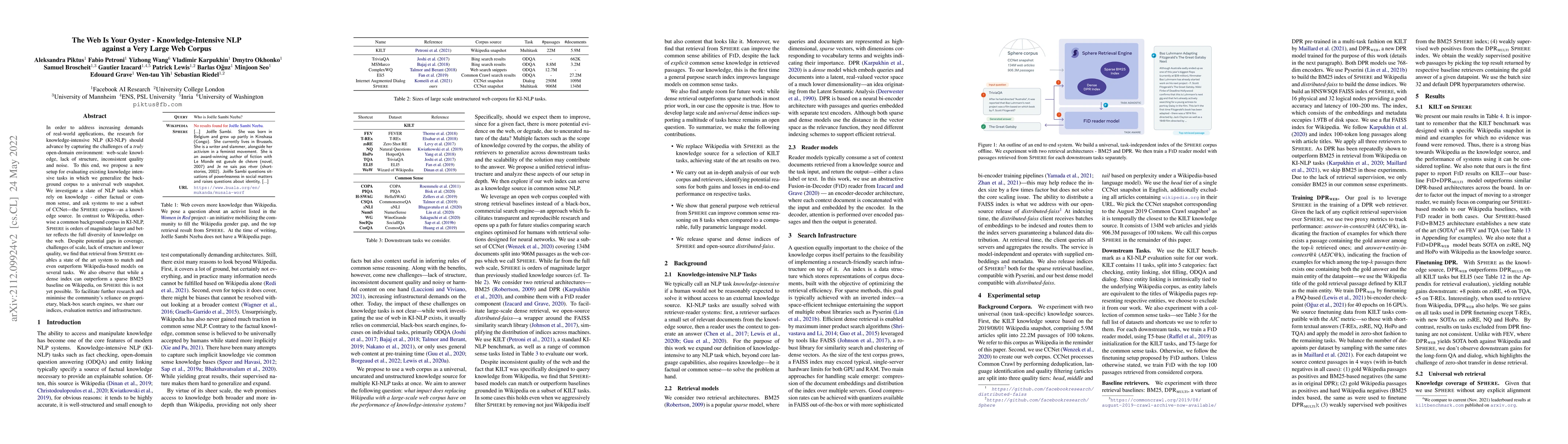 Thumbnail for The Web Is Your Oyster - Knowledge-Intensive NLP against a Very Large
  Web Corpus