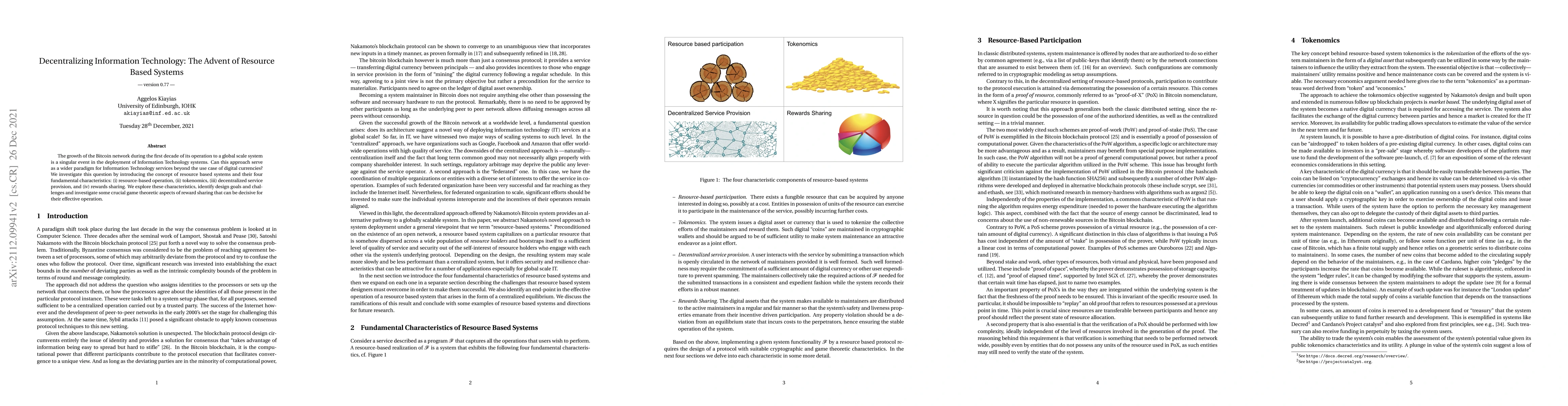 Thumbnail for Decentralizing Information Technology: The Advent of Resource Based
  Systems