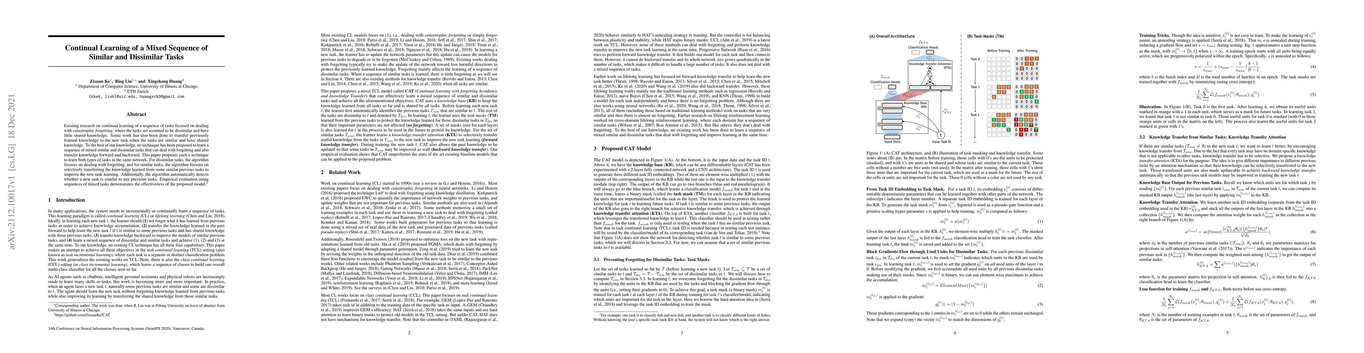 Thumbnail for Continual Learning of a Mixed Sequence of Similar and Dissimilar Tasks