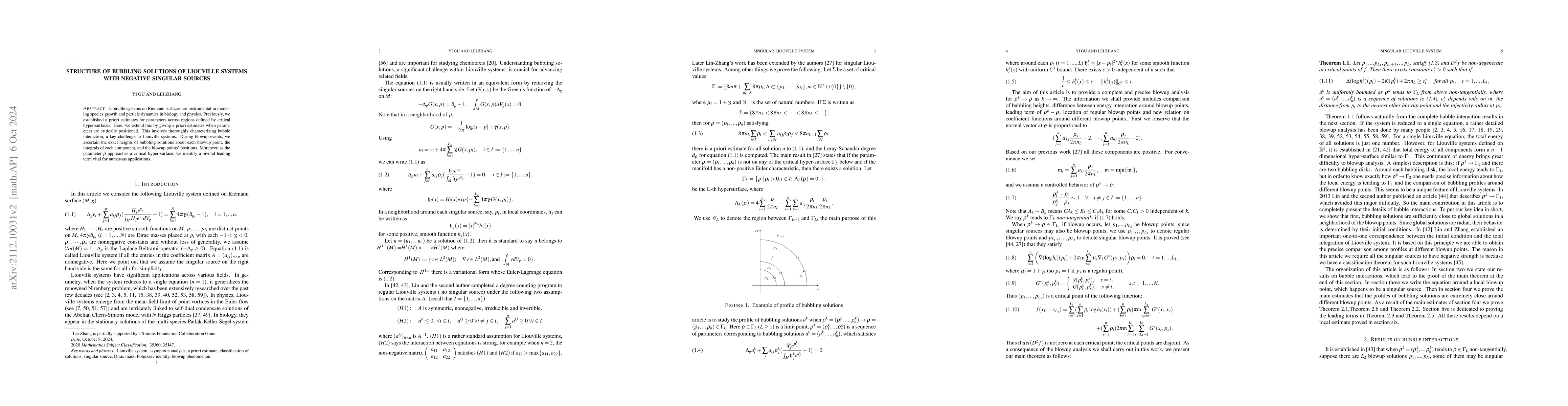 Thumbnail for Structure of bubbling solutions of Liouville systems with negative
  singular sources
