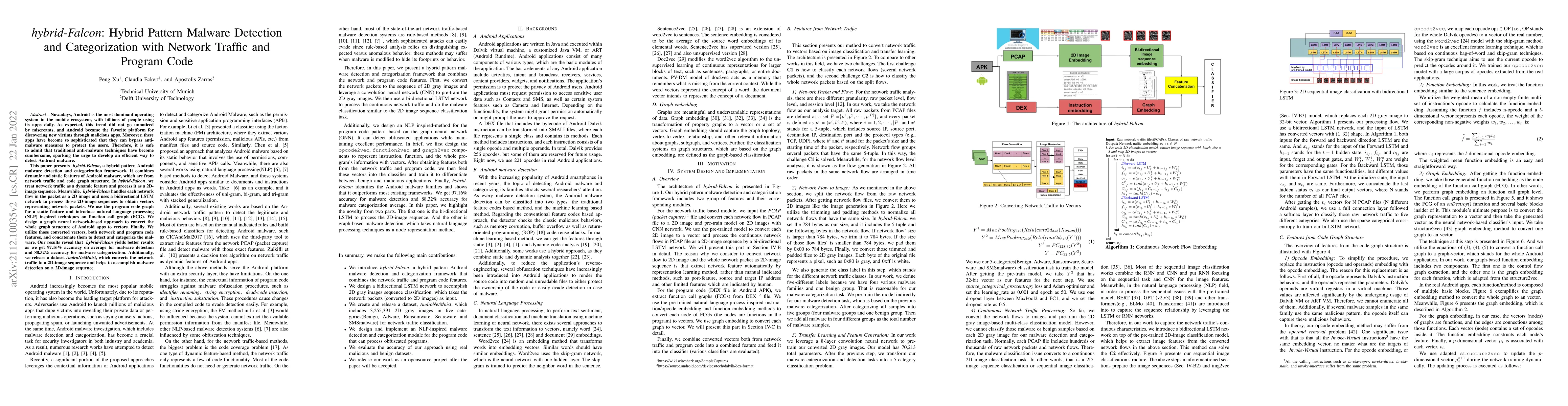 Thumbnail for hybrid-Falcon: Hybrid Pattern Malware Detection and Categorization with
  Network Traffic and Program Code