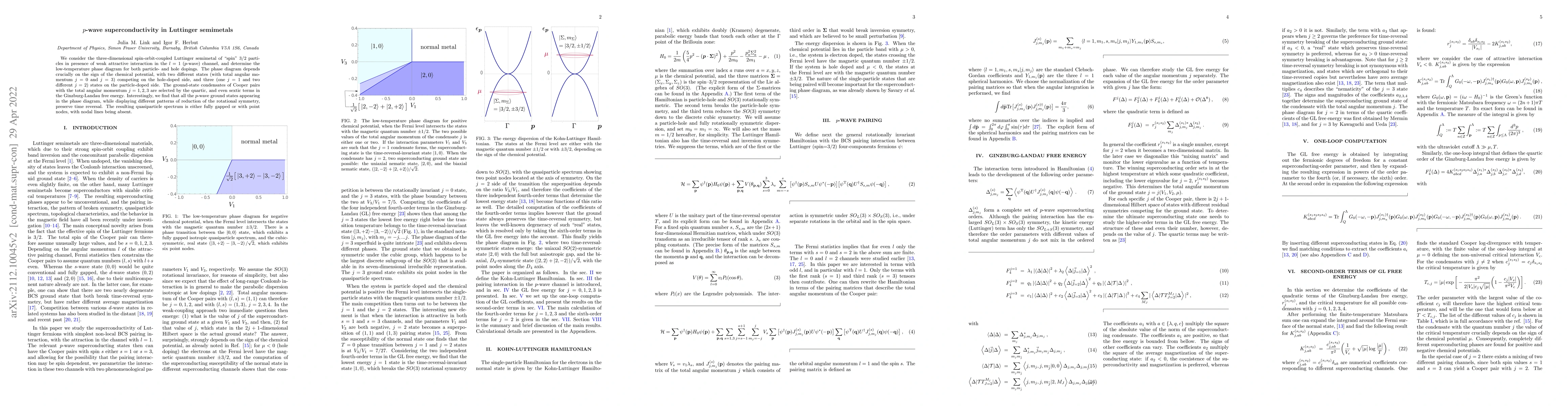 Thumbnail for p-wave superconductivity in Luttinger semimetals