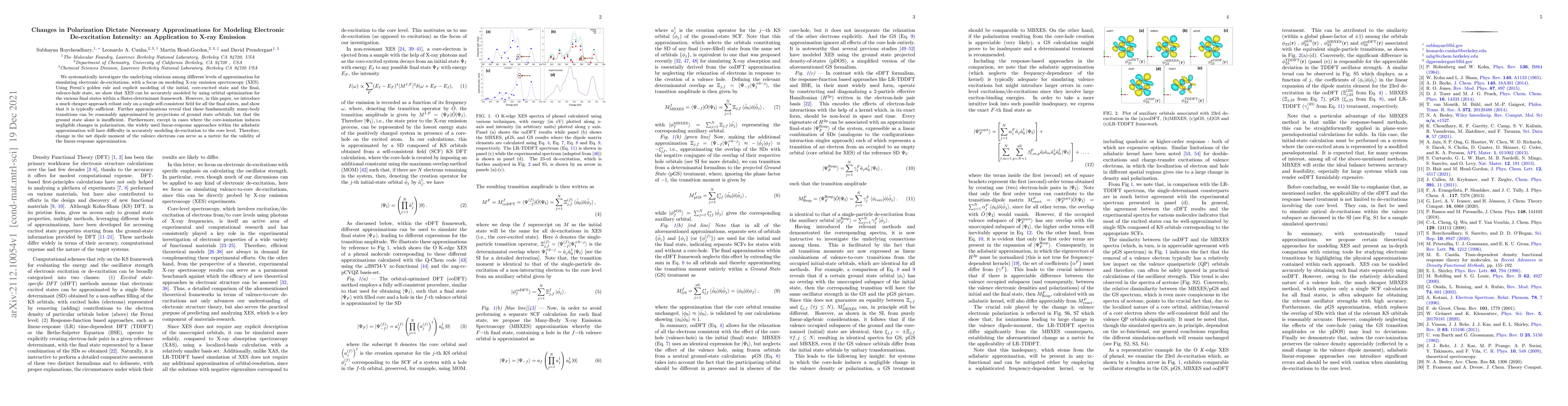 Thumbnail for Changes in polarization dictate necessary approximations for modeling
  electronic de-excitation intensity: an application to X-ray emission
