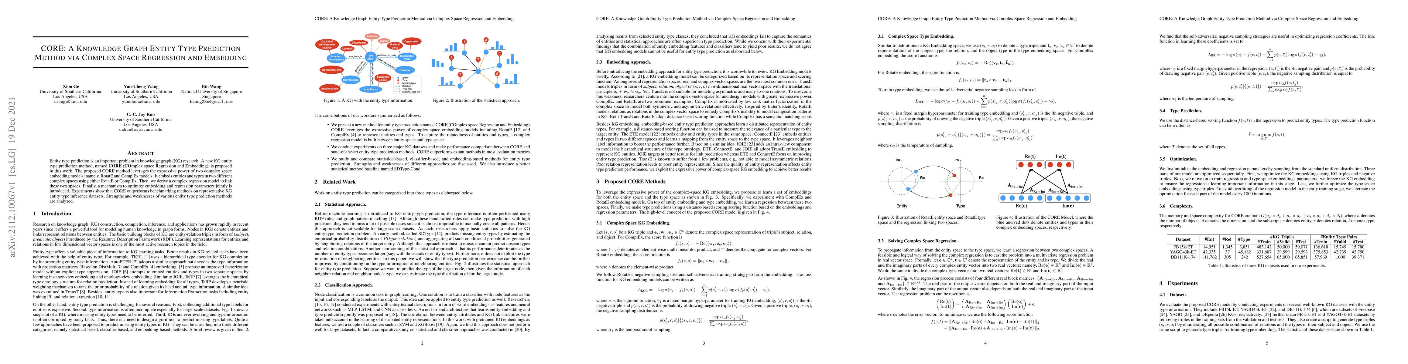 Thumbnail for CORE: A Knowledge Graph Entity Type Prediction Method via Complex Space
  Regression and Embedding