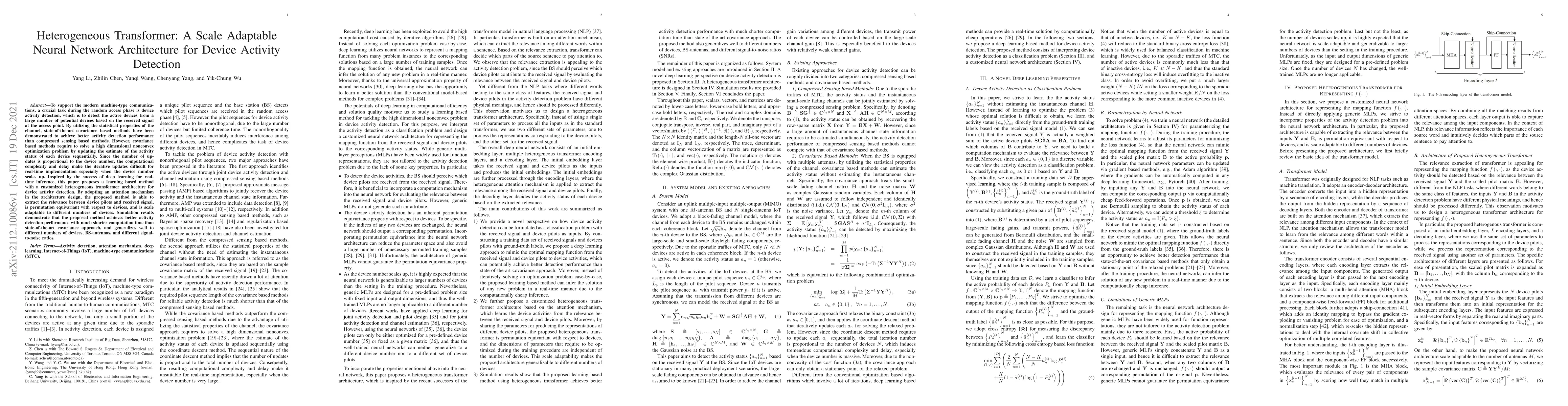 Thumbnail for Heterogeneous Transformer: A Scale Adaptable Neural Network Architecture
  for Device Activity Detection