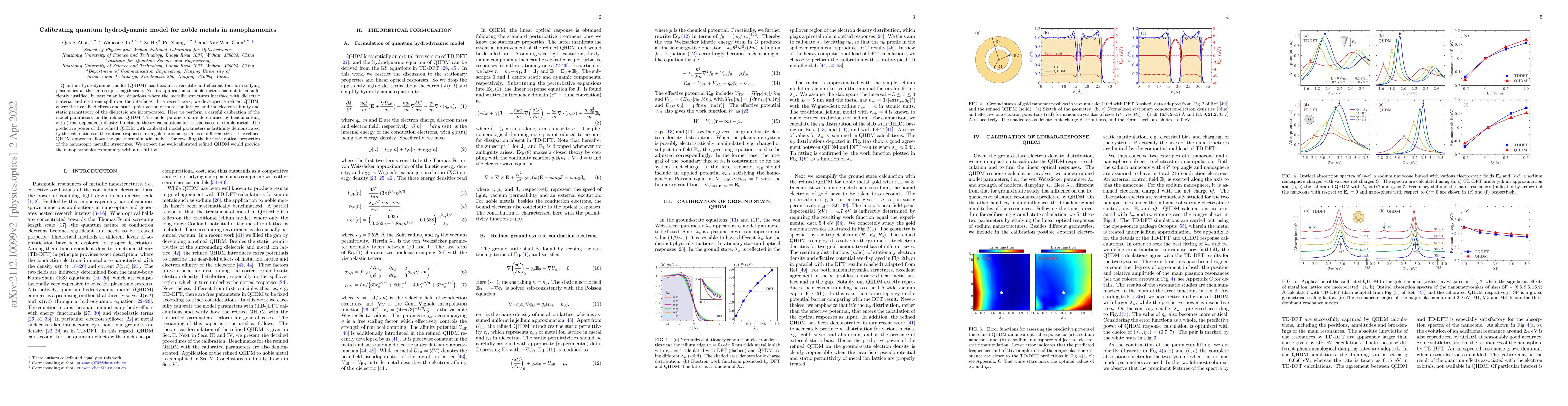 Thumbnail for Calibrating quantum hydrodynamic model for noble metals in
  nanoplasmonics