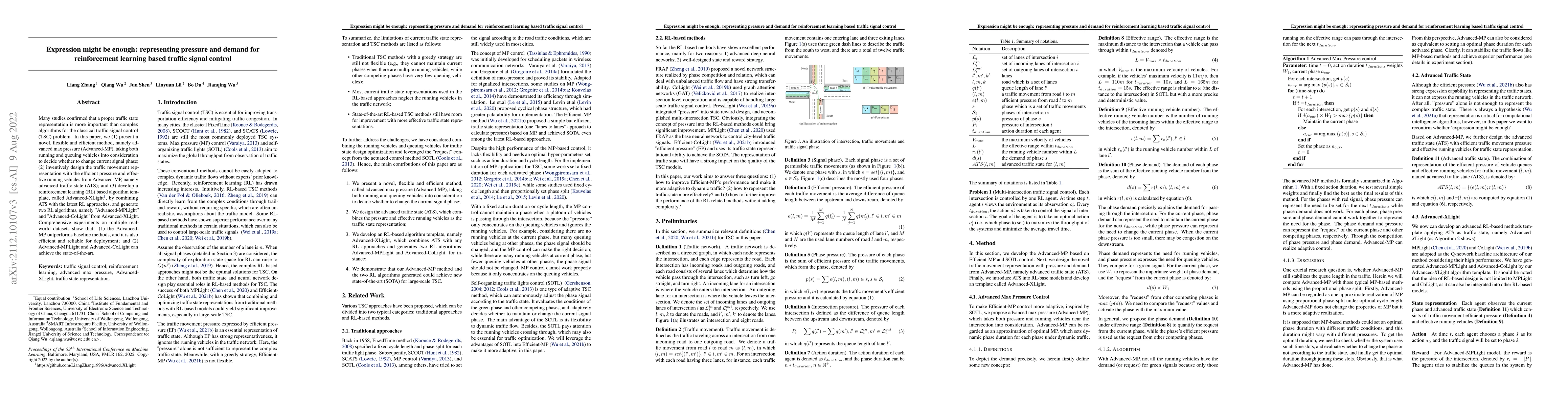 Thumbnail for Expression might be enough: representing pressure and demand for
  reinforcement learning based traffic signal control
