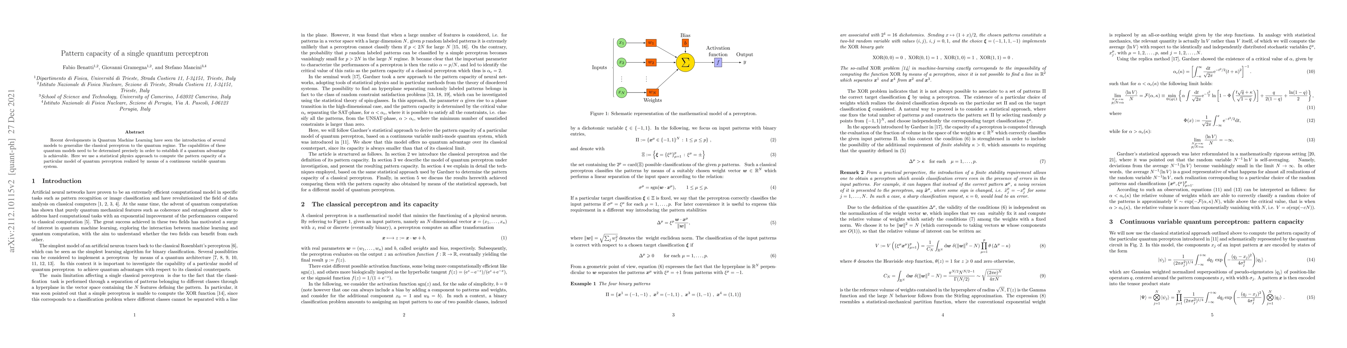 Thumbnail for Pattern capacity of a single quantum perceptron