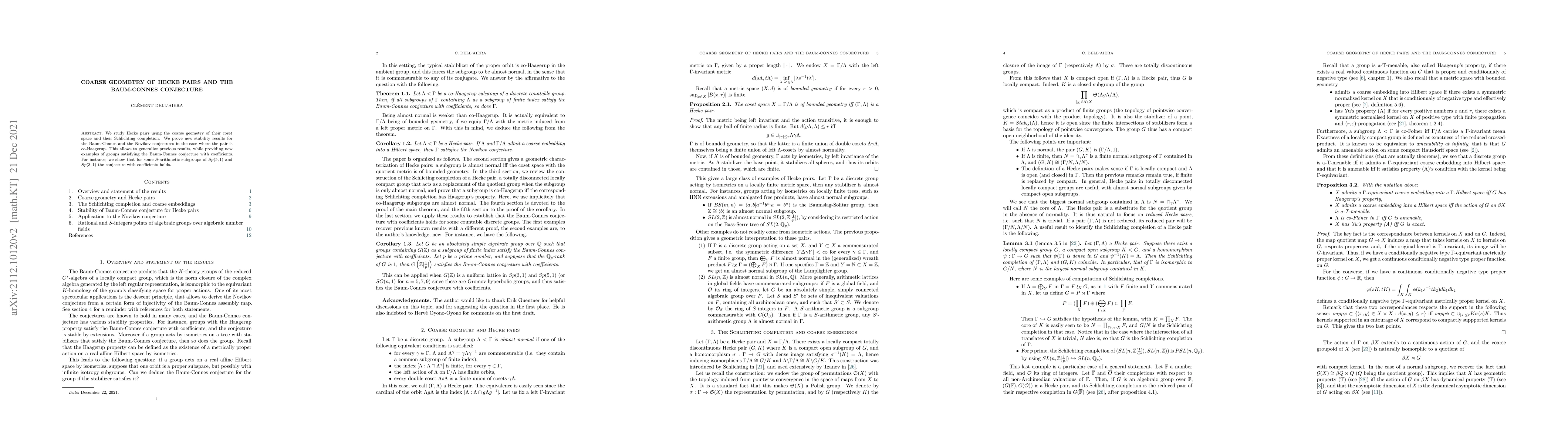 Thumbnail for Coarse geometry of Hecke pairs and the Baum-Connes conjecture