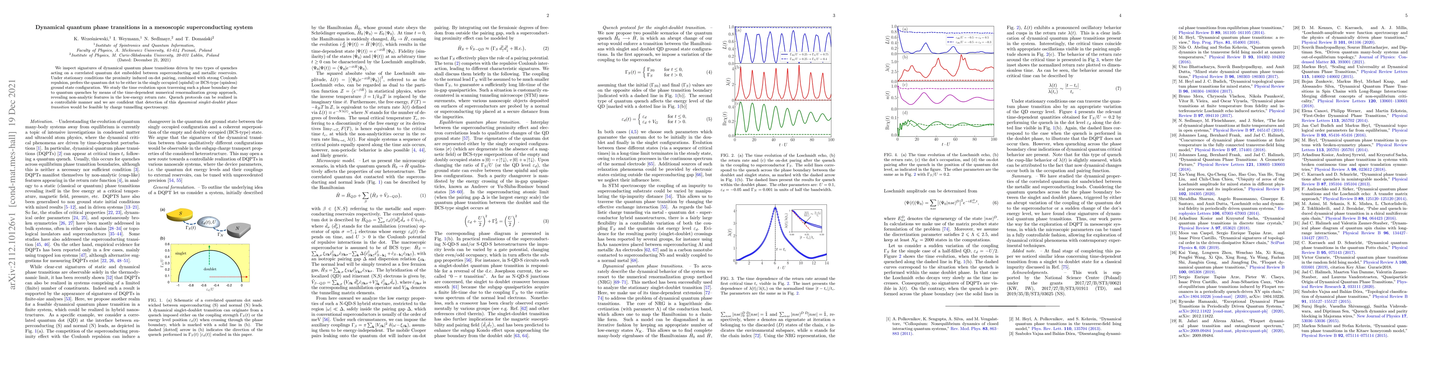 Thumbnail for Dynamical quantum phase transitions in a mesoscopic superconducting
  system
