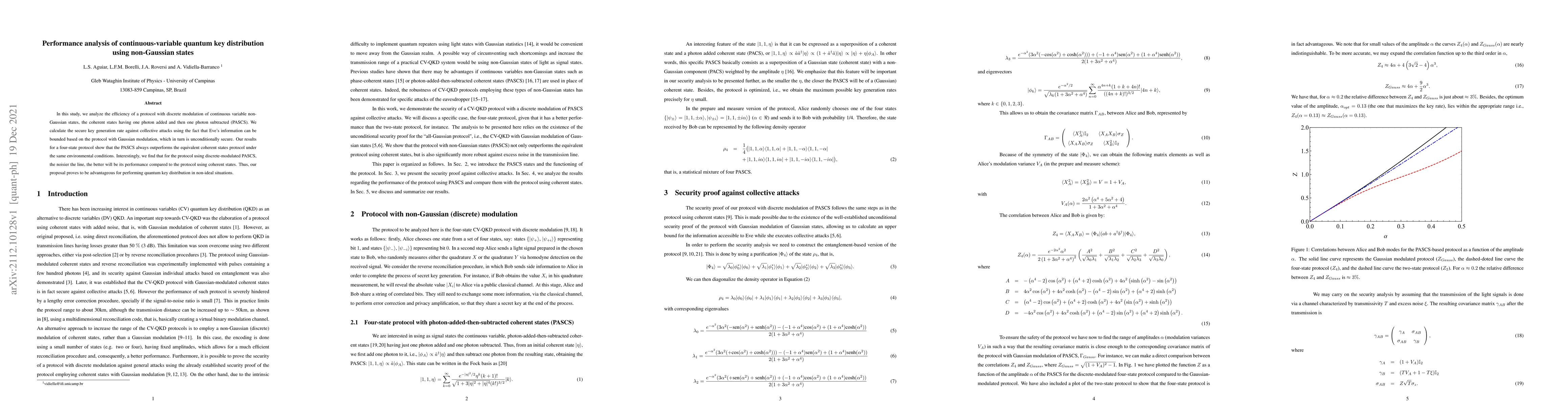 Thumbnail for Performance analysis of continuous-variable quantum key distribution
  using non-Gaussian states