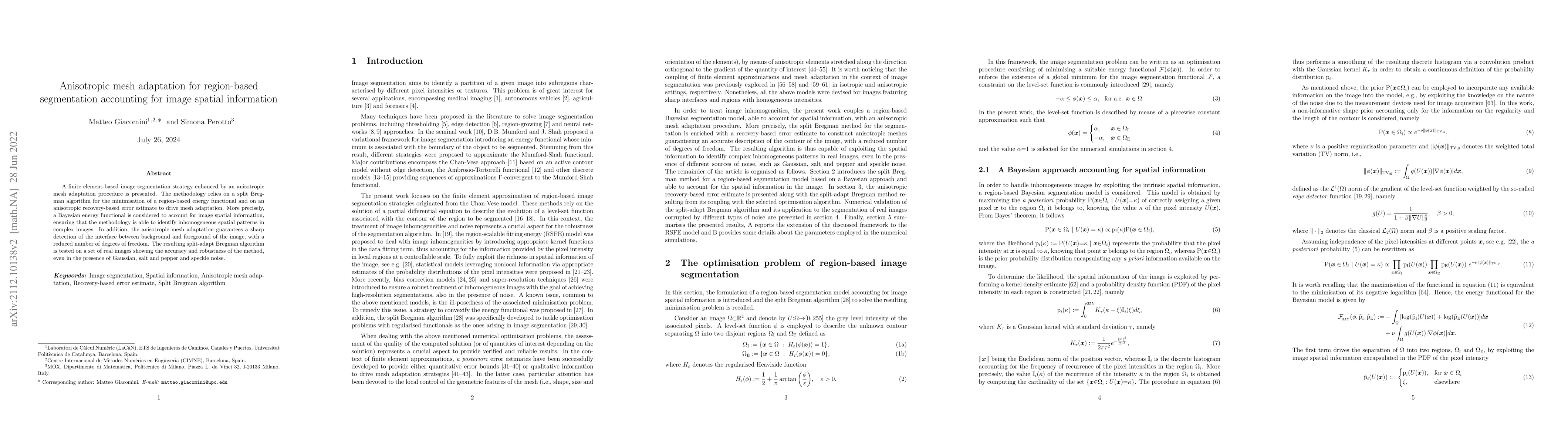 Thumbnail for Anisotropic mesh adaptation for region-based segmentation accounting for
  image spatial information