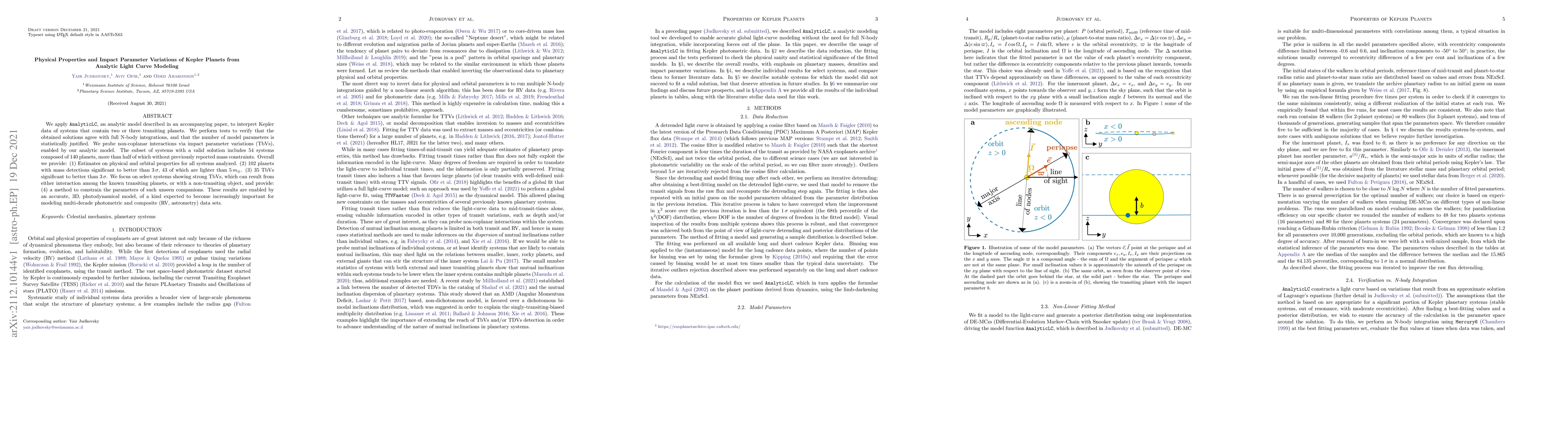 Thumbnail for Physical Properties and Impact Parameter Variations of Kepler Planets
  from Analytic Light Curve Modeling