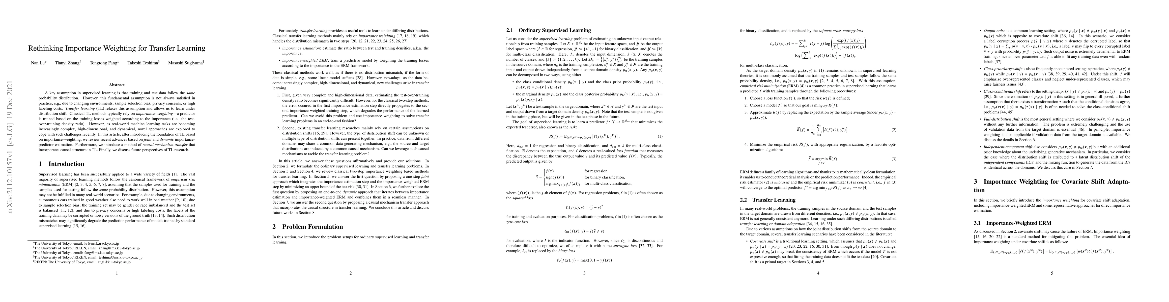 Thumbnail for Rethinking Importance Weighting for Transfer Learning