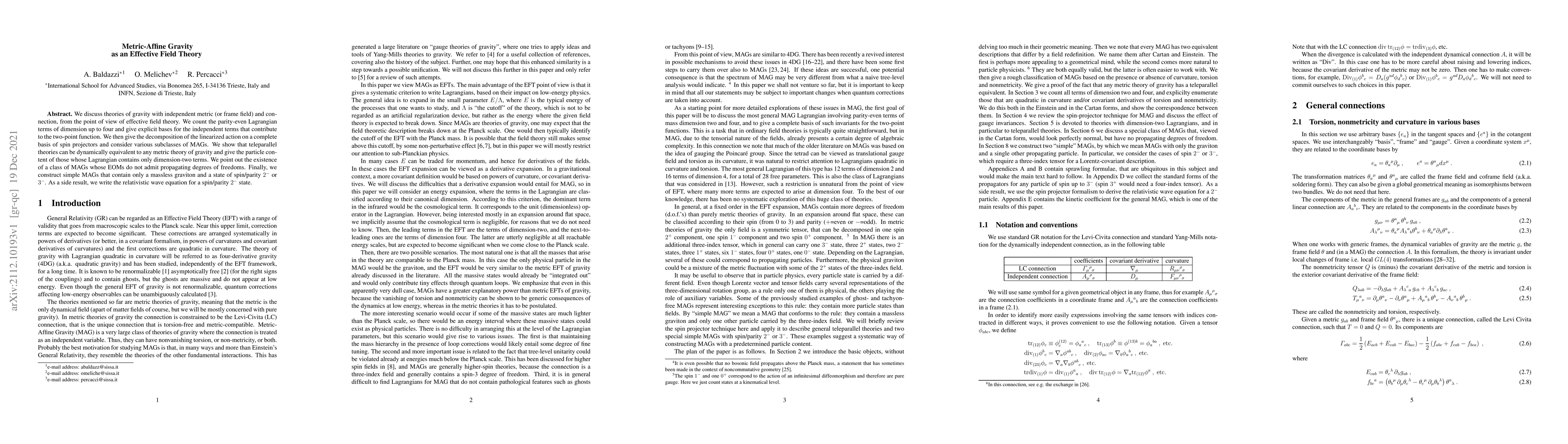 Thumbnail for Metric-Affine Gravity as an Effective Field Theory