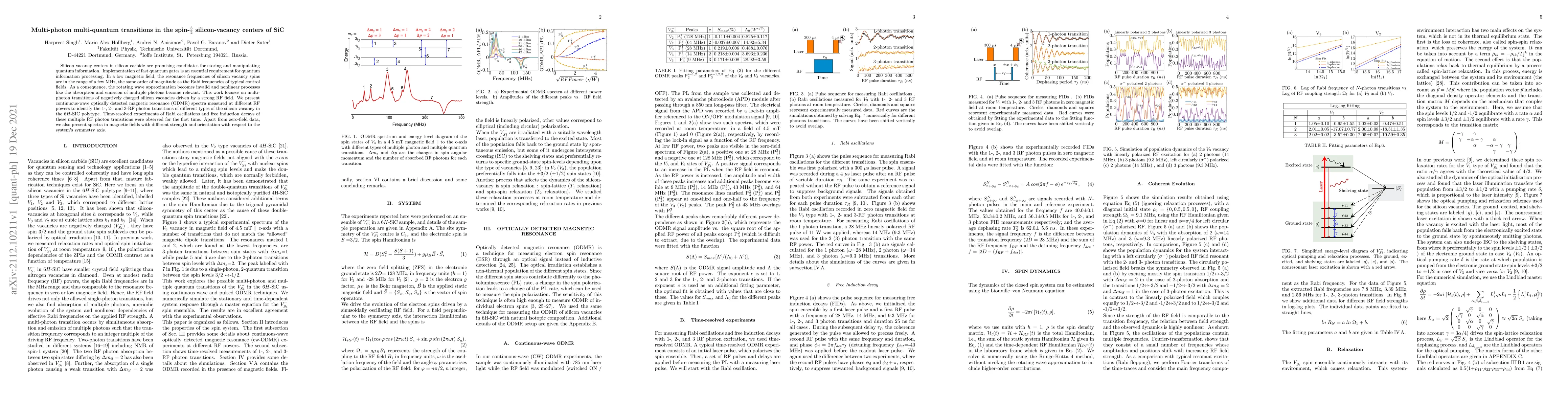 Thumbnail for Multi-photon multi-quantum transitions in the spin-3/2 silicon-vacancy
  centers of SiC