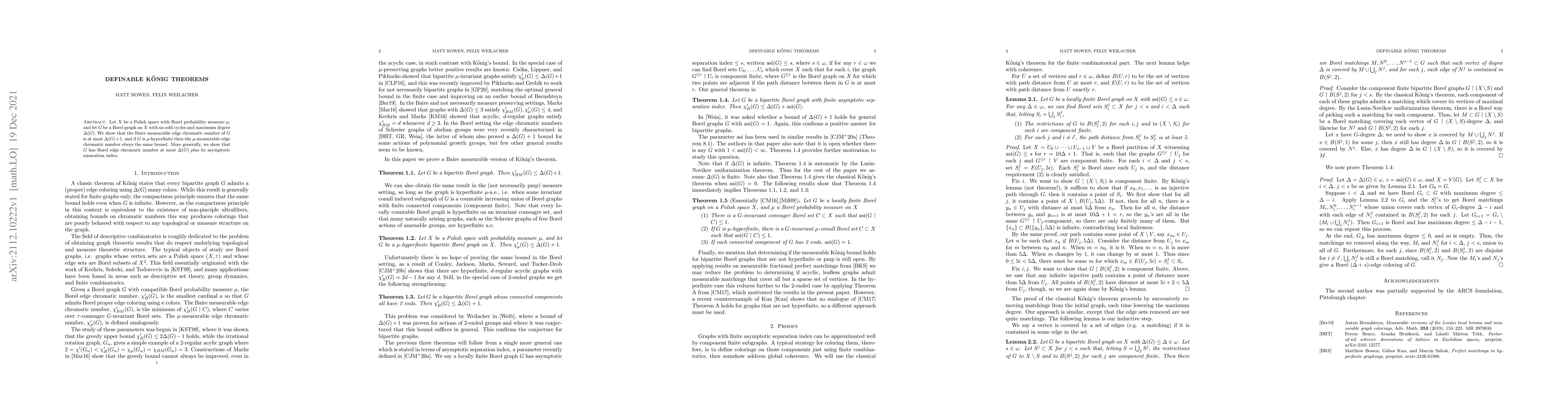 Thumbnail for Definable K\H{o}nig theorems