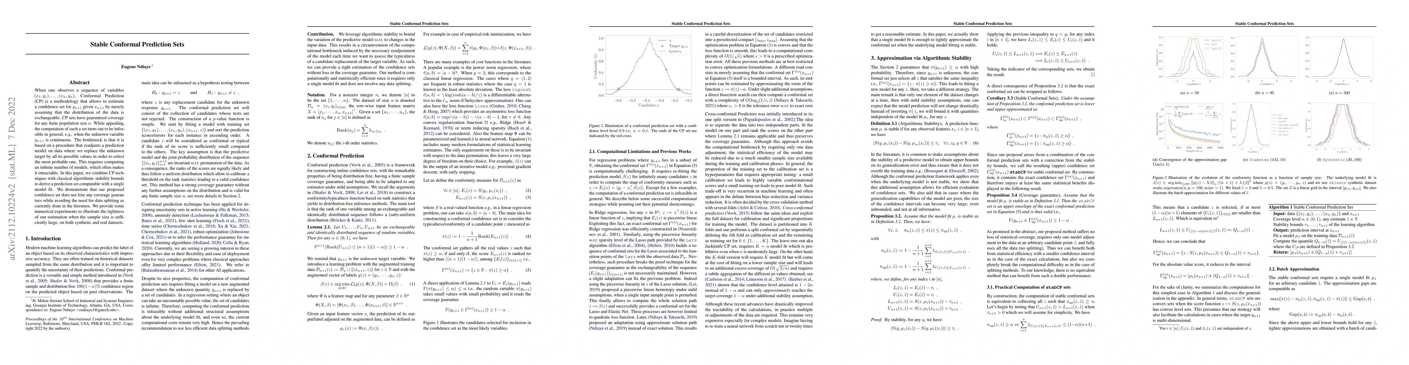 Thumbnail for Stable Conformal Prediction Sets