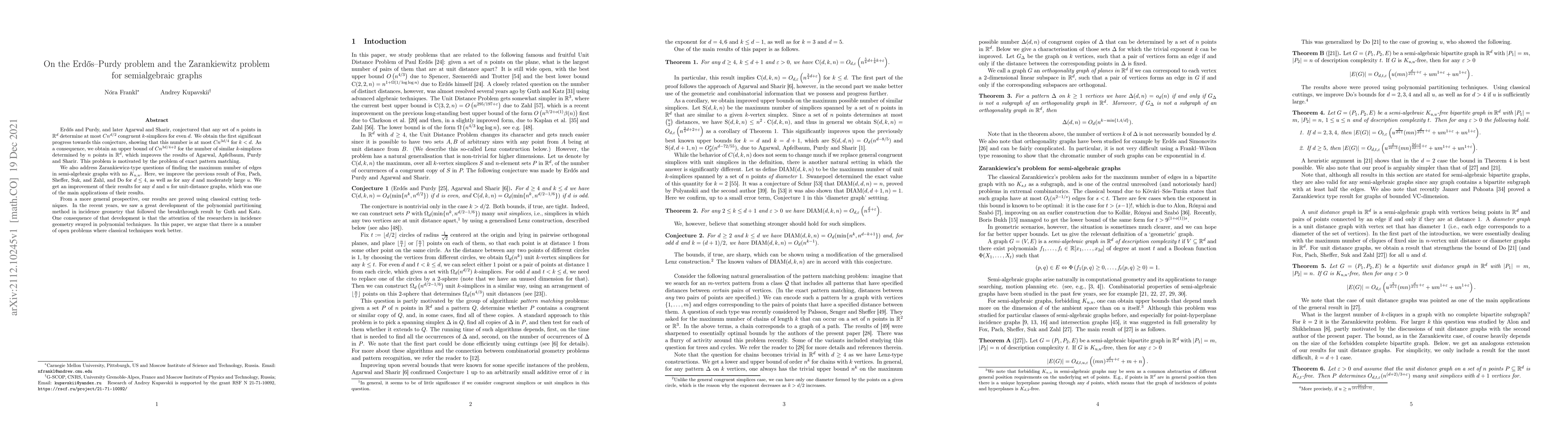 Thumbnail for On the Erd\H{o}s-Purdy problem and the Zarankiewitz problem for
  semialgebraic graphs