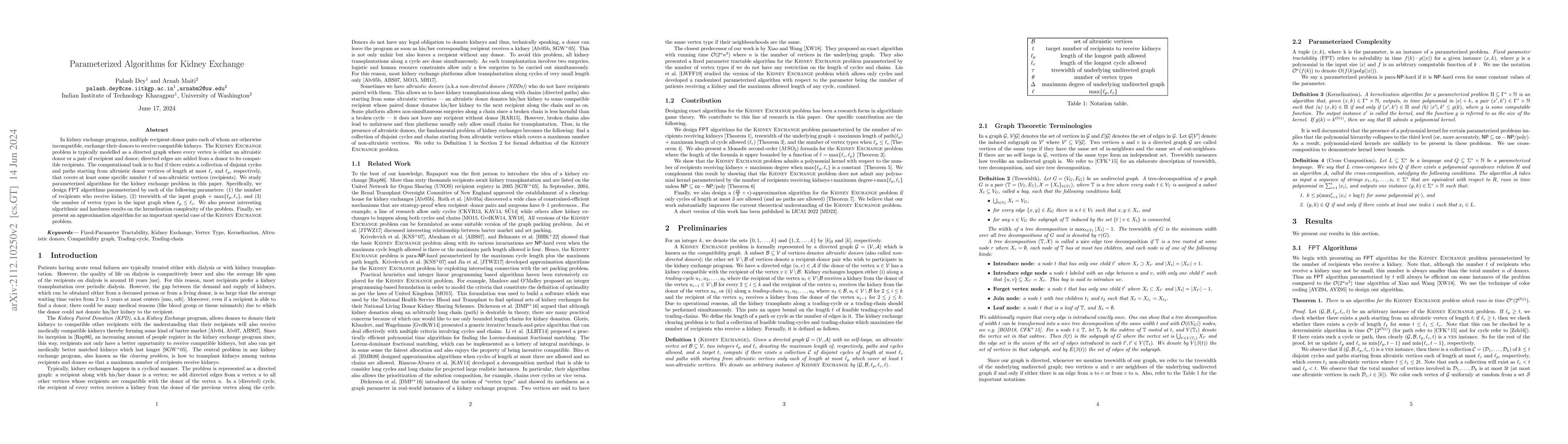 Thumbnail for Parameterized Algorithms for Kidney Exchange