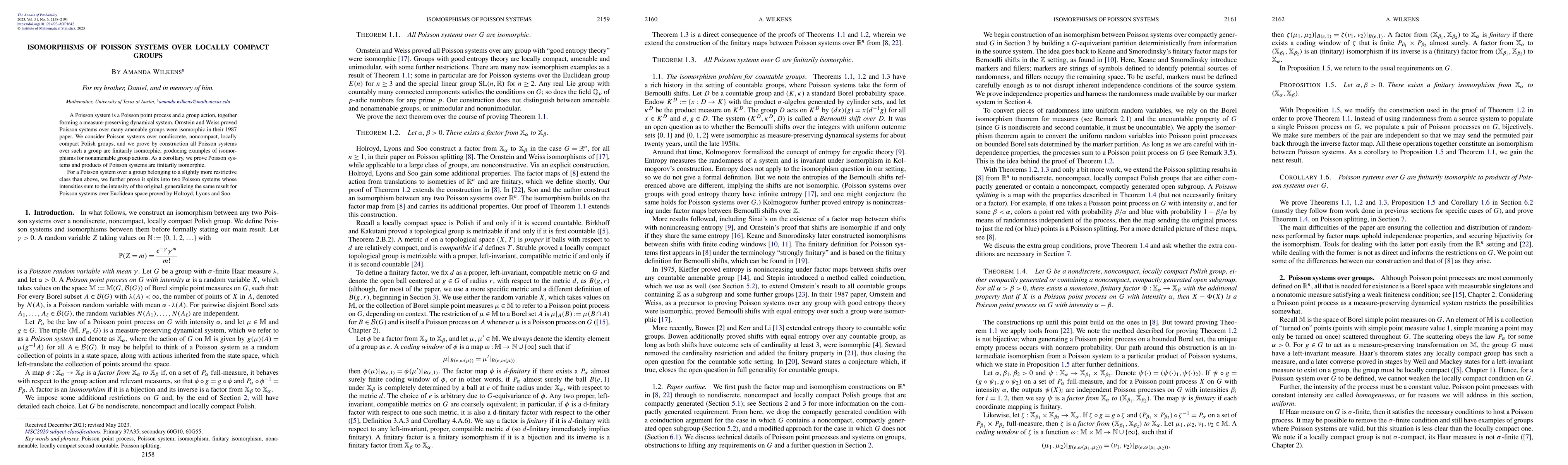 Thumbnail for Isomorphisms of Poisson systems over locally compact groups