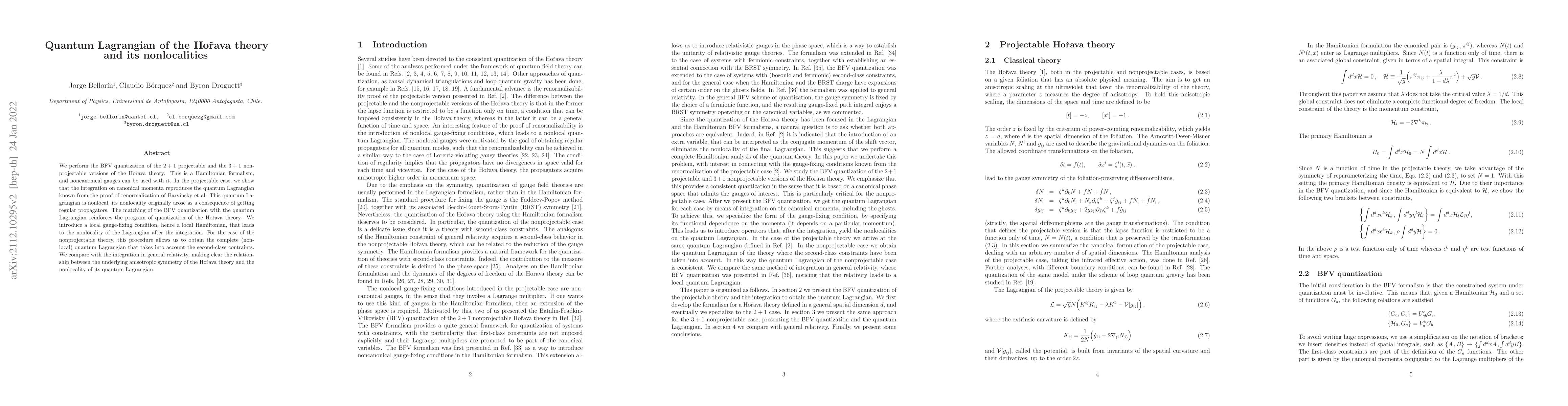 Thumbnail for Quantum Lagrangian of the Horava theory and its nonlocalities