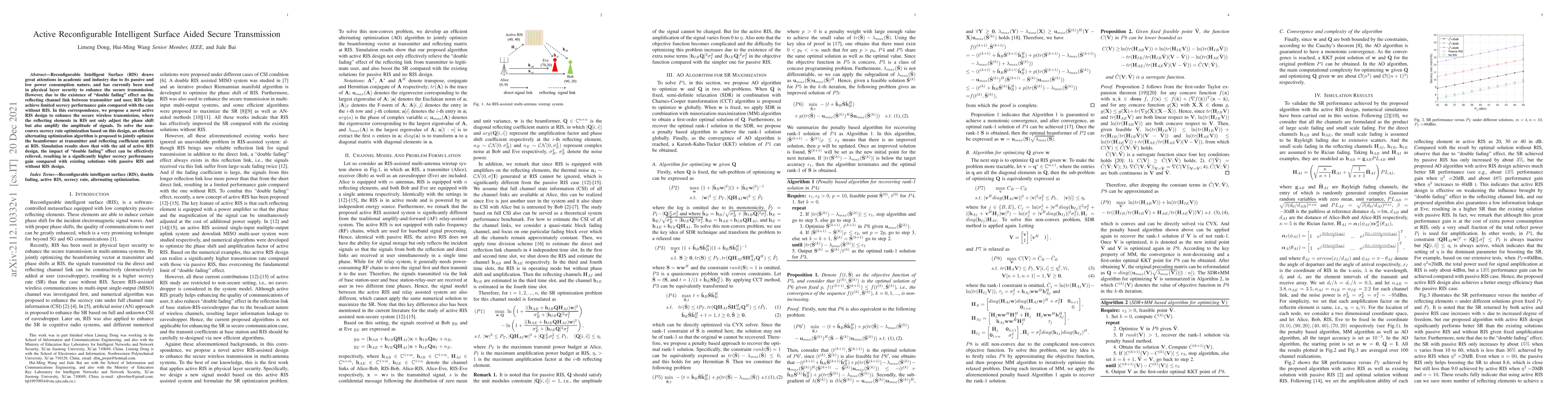 Thumbnail for Active Reconfigurable Intelligent Surface Aided Secure Transmission