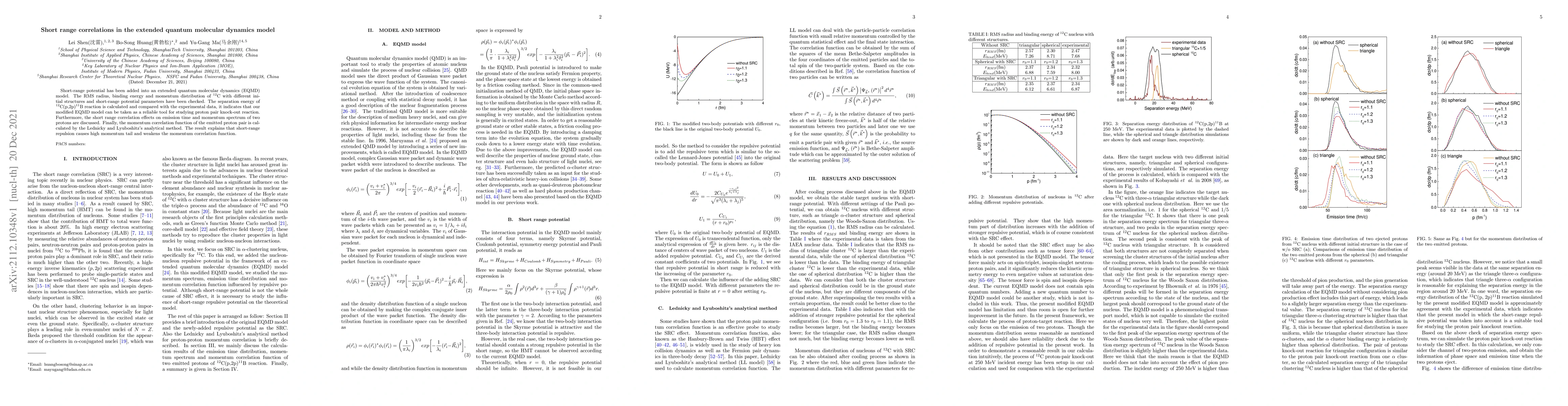 Thumbnail for Short range correlations in the extended quantum molecular dynamics
  model