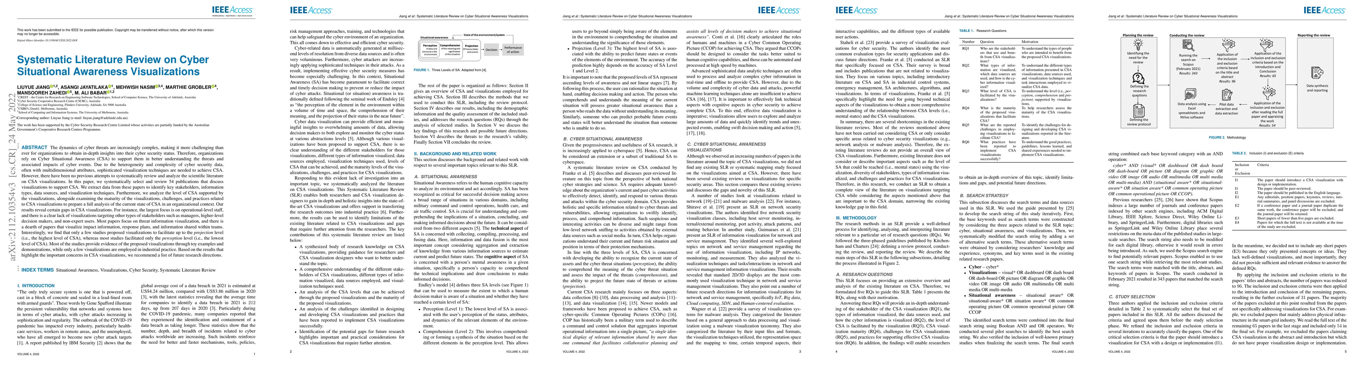 Thumbnail for Systematic Literature Review on Cyber Situational Awareness
  Visualizations