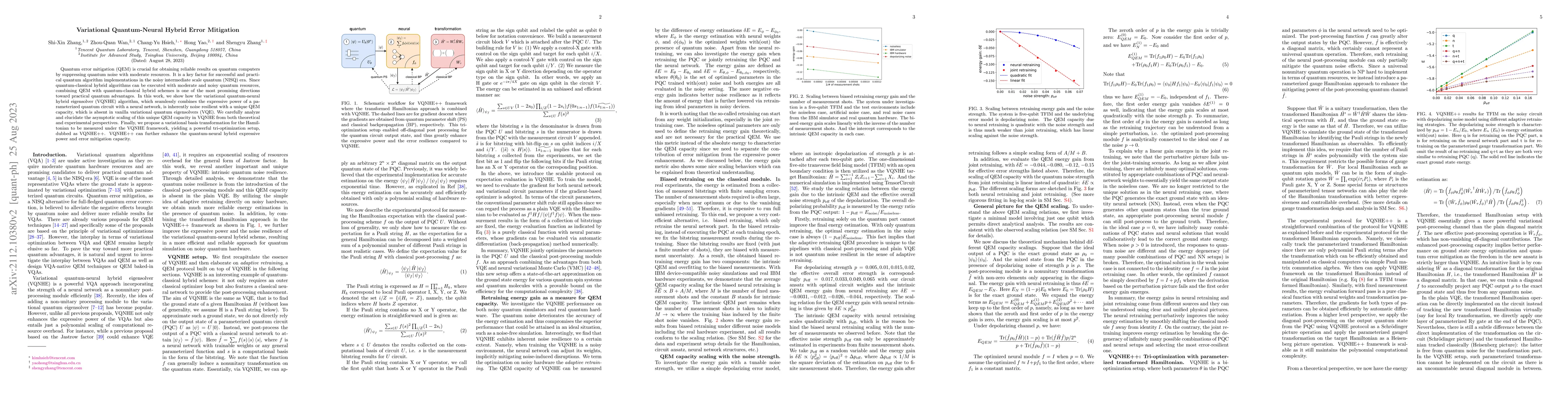 Thumbnail for Variational Quantum-Neural Hybrid Error Mitigation