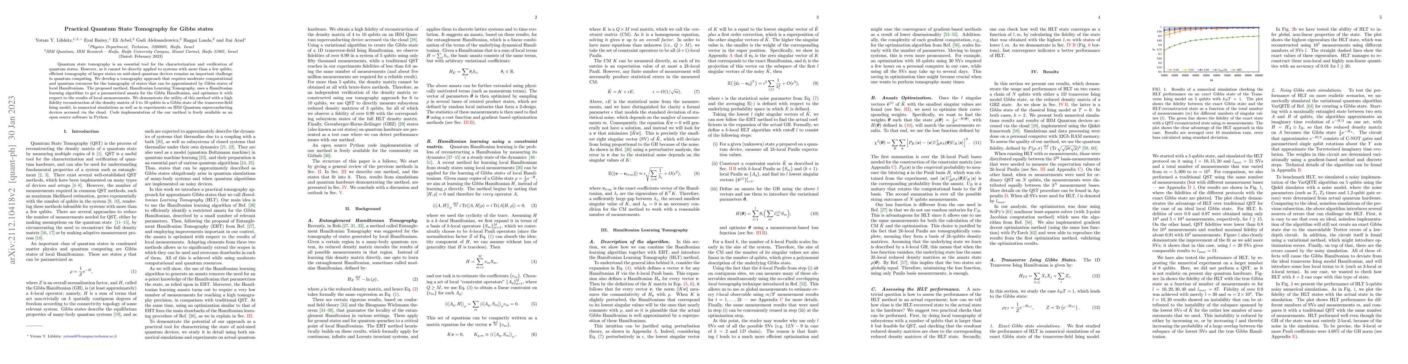 Thumbnail for Practical Quantum State Tomography for Gibbs states