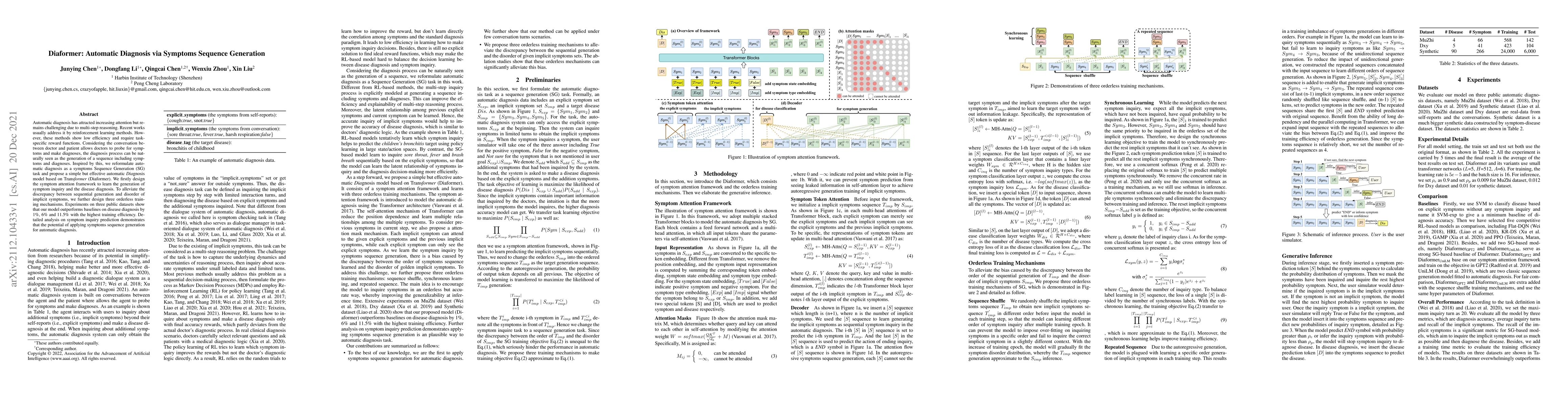 Thumbnail for Diaformer: Automatic Diagnosis via Symptoms Sequence Generation
