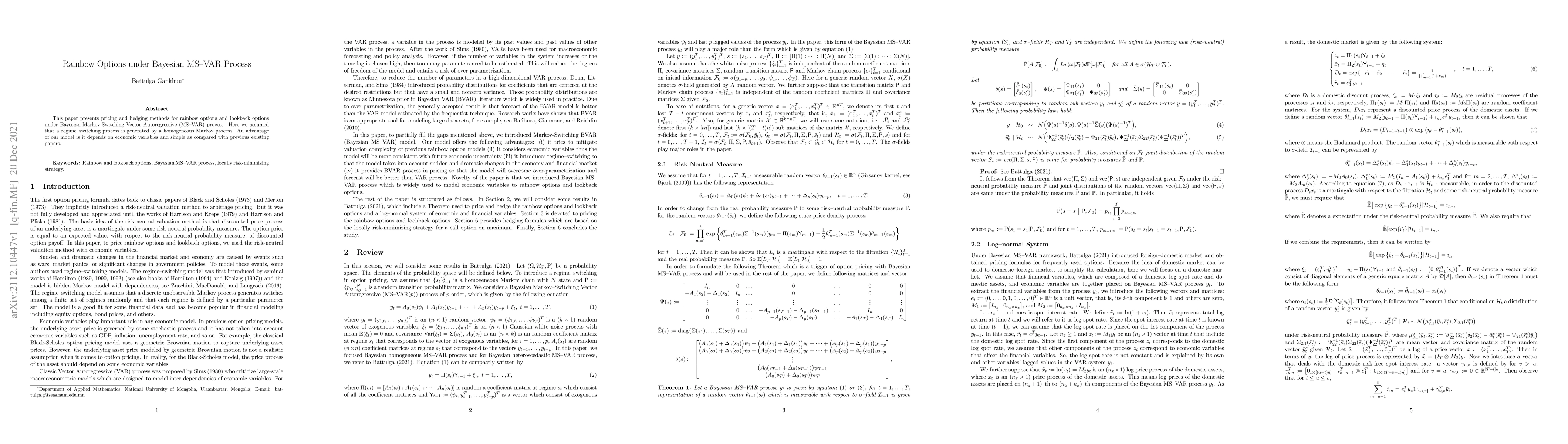 Thumbnail for Rainbow Options under Bayesian MS-VAR Process