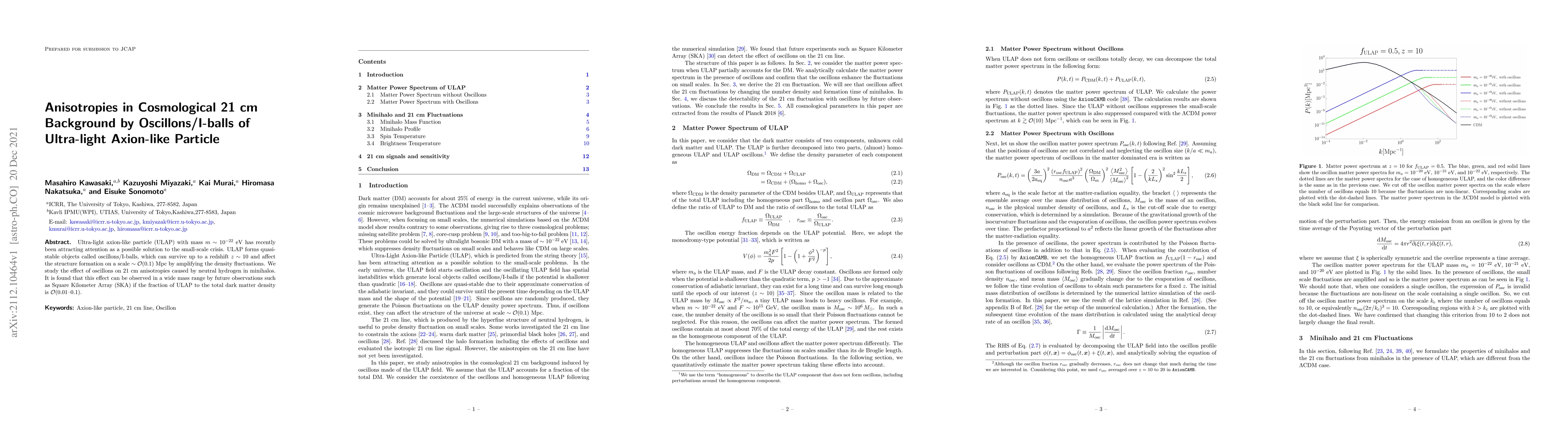 Thumbnail for Anisotropies in Cosmological 21 cm Background by Oscillons/I-balls of
  Ultra-light Axion-like Particle