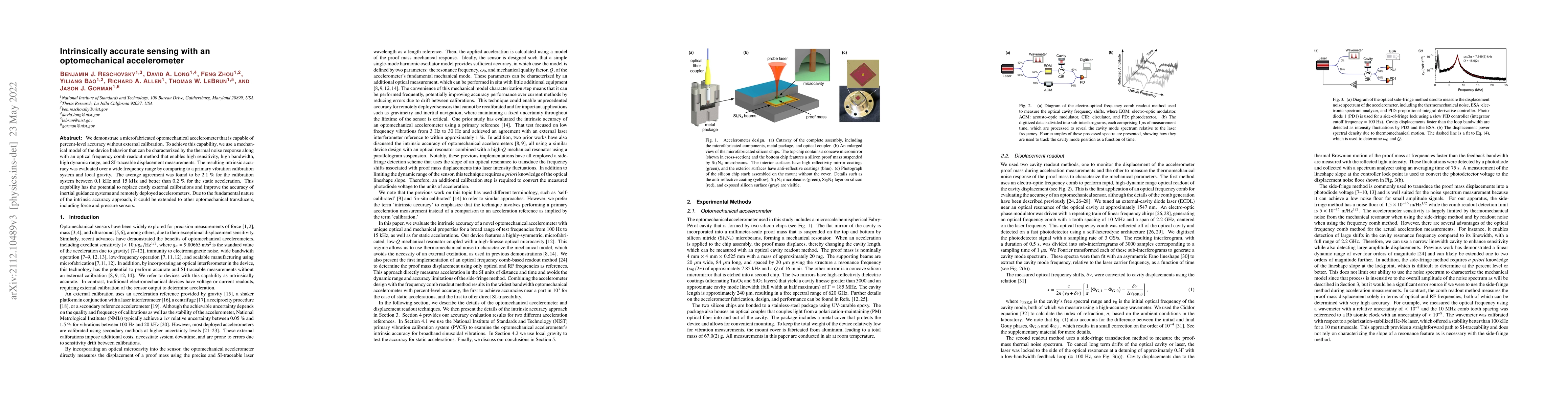 Thumbnail for Intrinsically accurate sensing with an optomechanical accelerometer