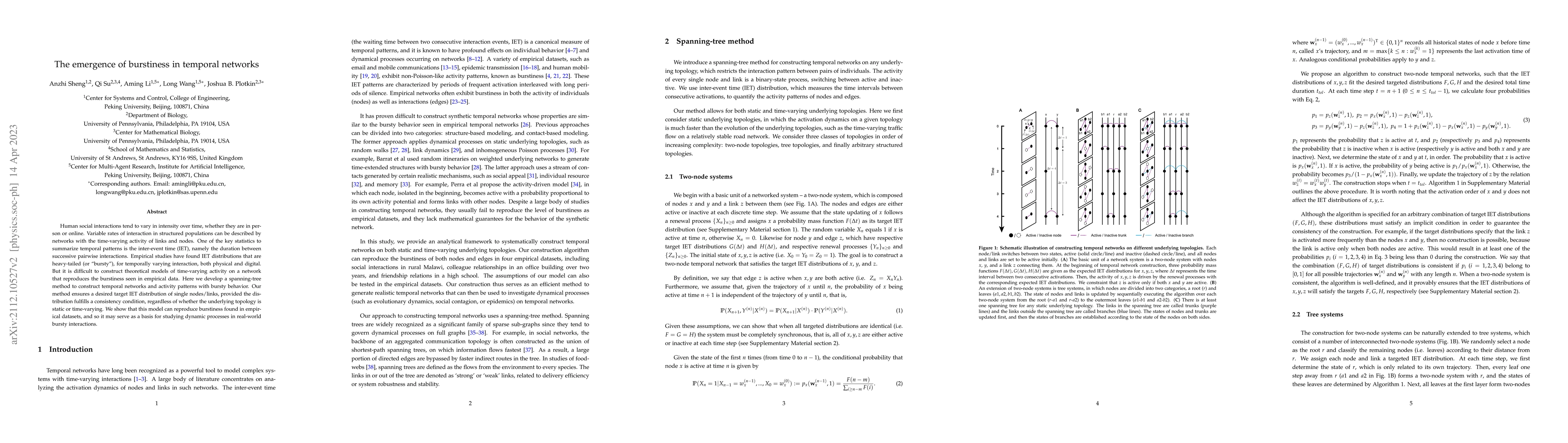 Thumbnail for The emergence of burstiness in temporal networks