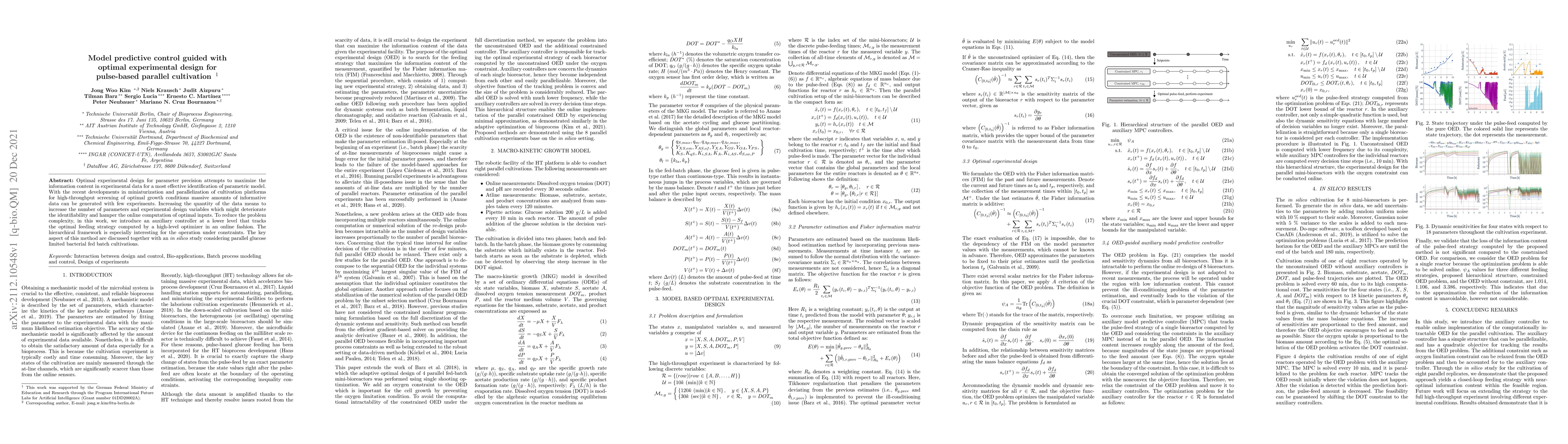 Thumbnail for Model predictive control guided with optimal experimental design for
  pulse-based parallel cultivation