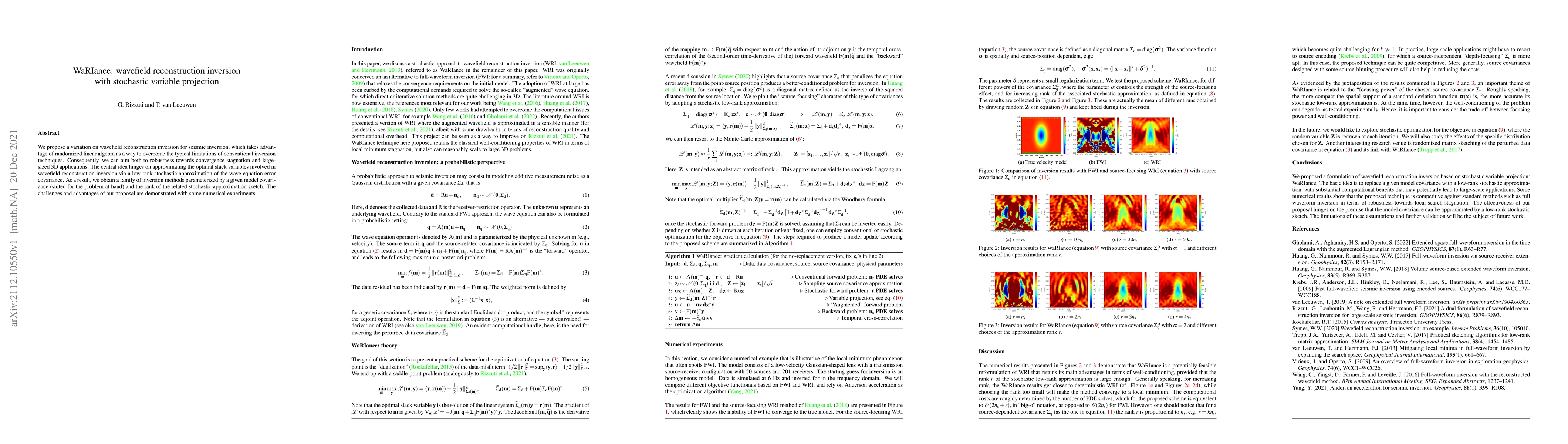 Thumbnail for WaRIance: wavefield reconstruction inversion with stochastic variable
  projection