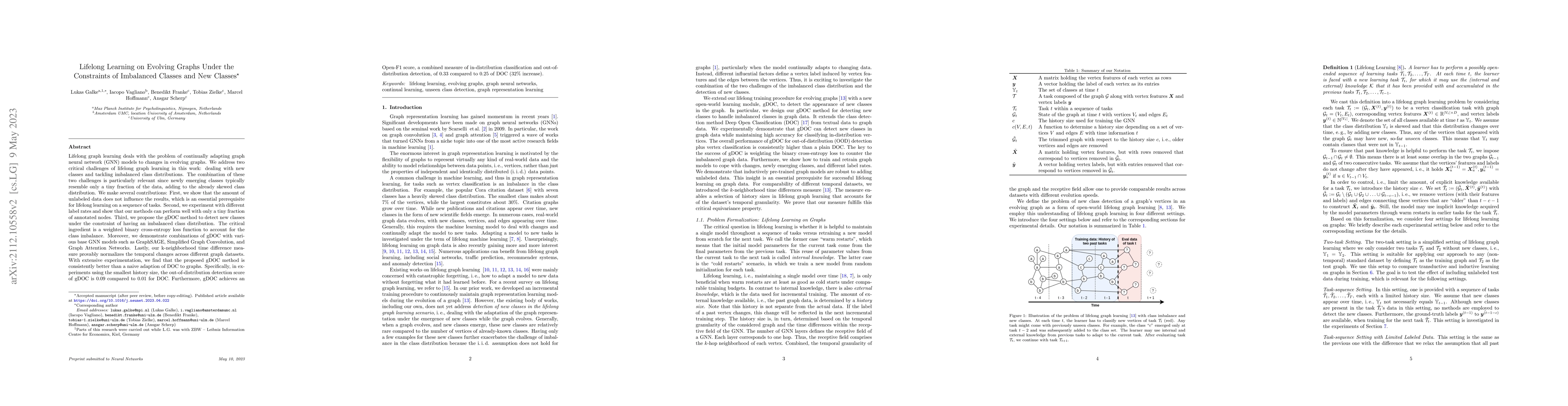 Thumbnail for Lifelong Learning on Evolving Graphs Under the Constraints of Imbalanced
  Classes and New Classes