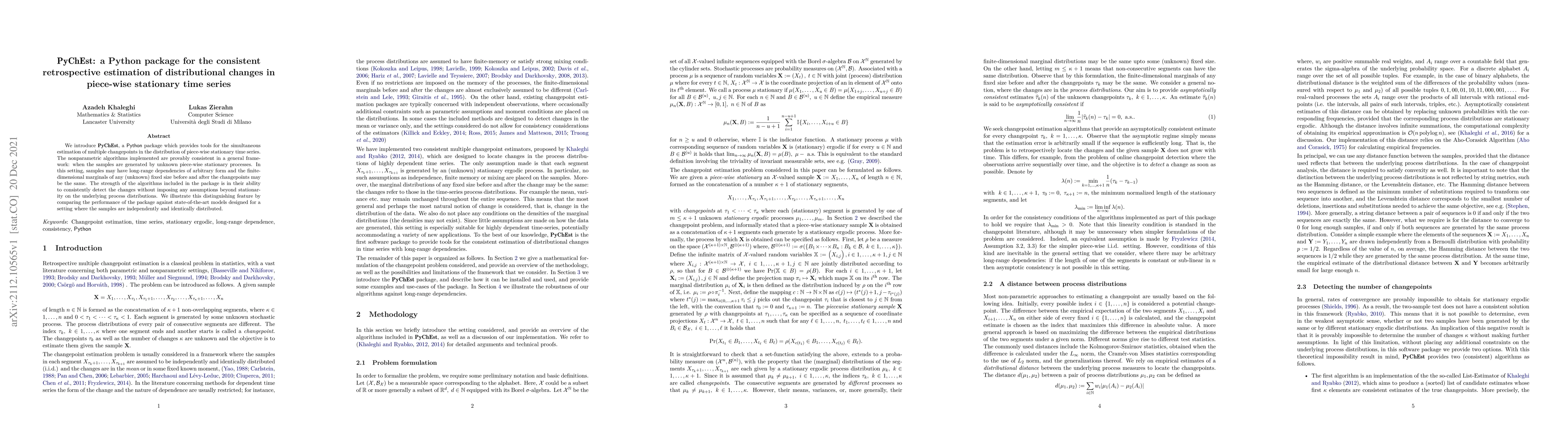 Thumbnail for PyChEst: a Python package for the consistent retrospective estimation of
  distributional changes in piece-wise stationary time series