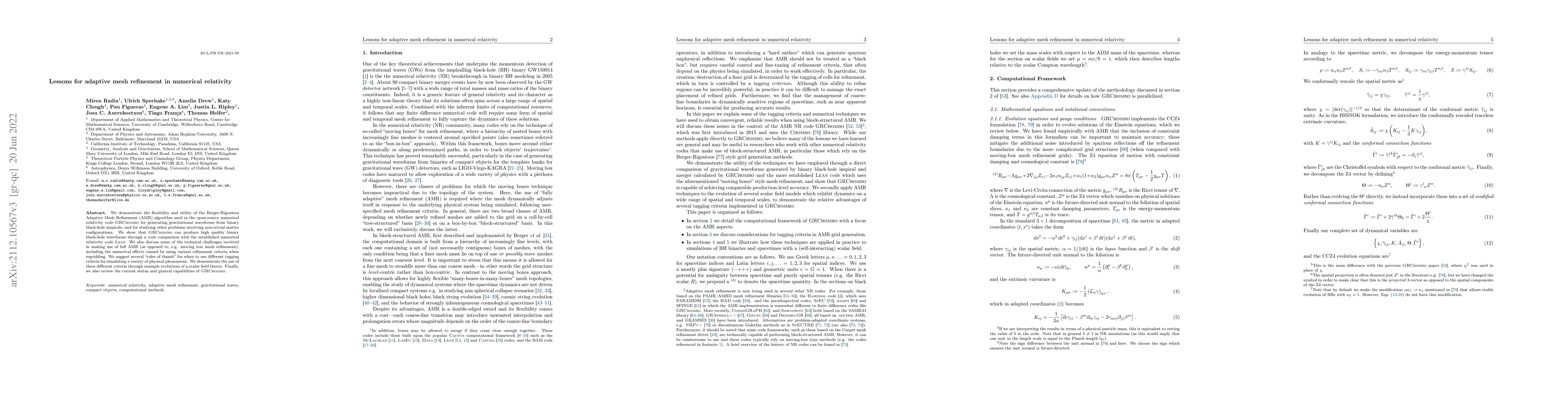 Thumbnail for Lessons for adaptive mesh refinement in numerical relativity
