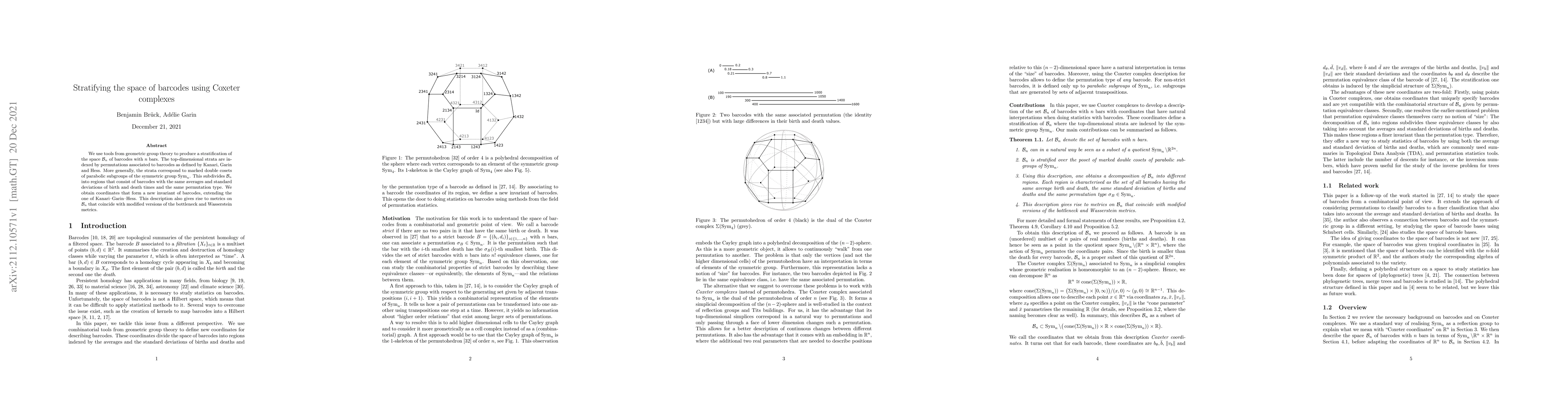 Thumbnail for Stratifying the space of barcodes using Coxeter complexes