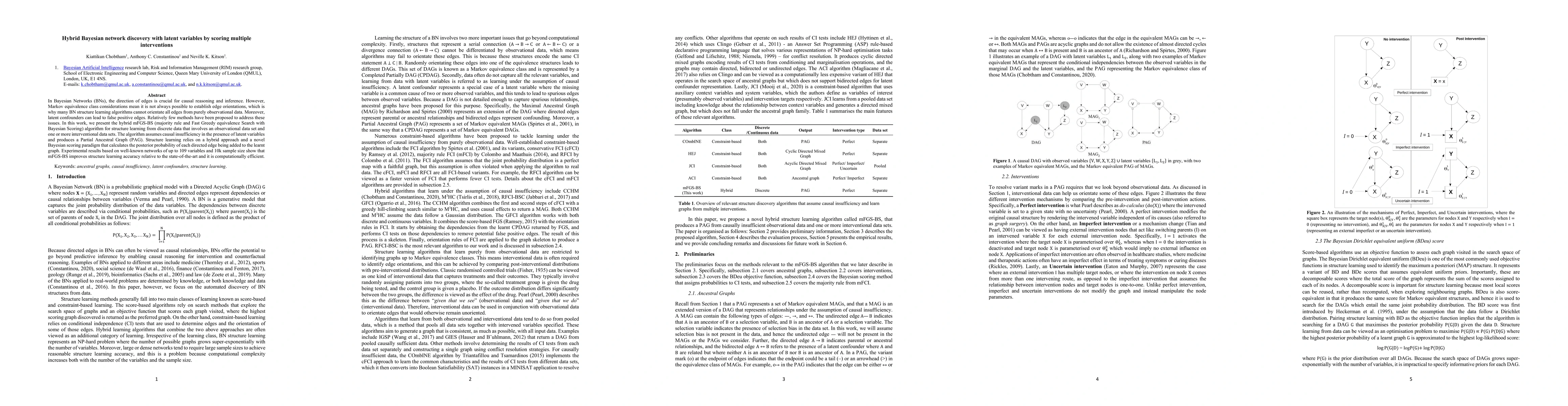 Thumbnail for Hybrid Bayesian network discovery with latent variables by scoring
  multiple interventions