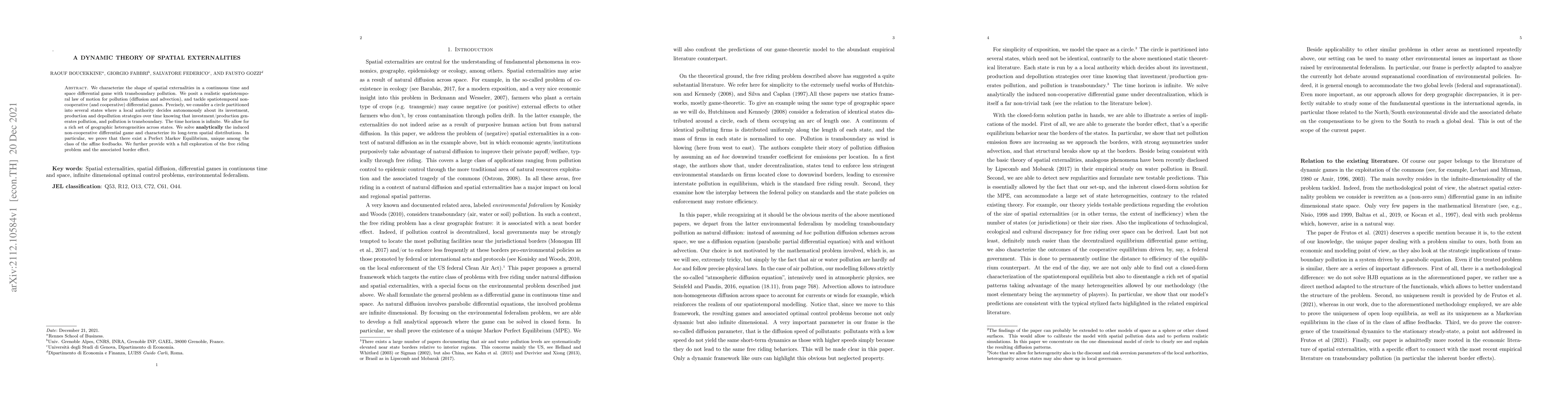 Thumbnail for A dynamic theory of spatial externalities