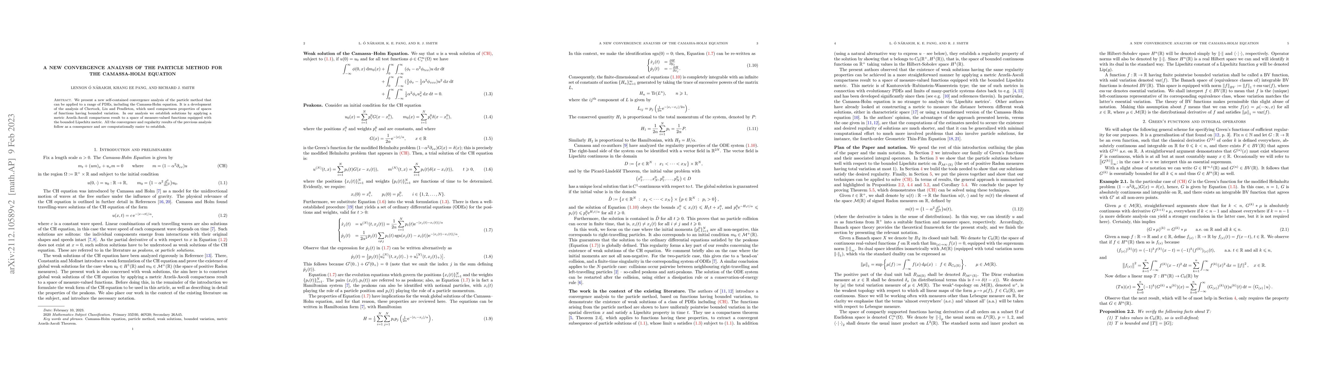 Thumbnail for A new convergence analysis of the particle method for the Camassa-Holm
  equation