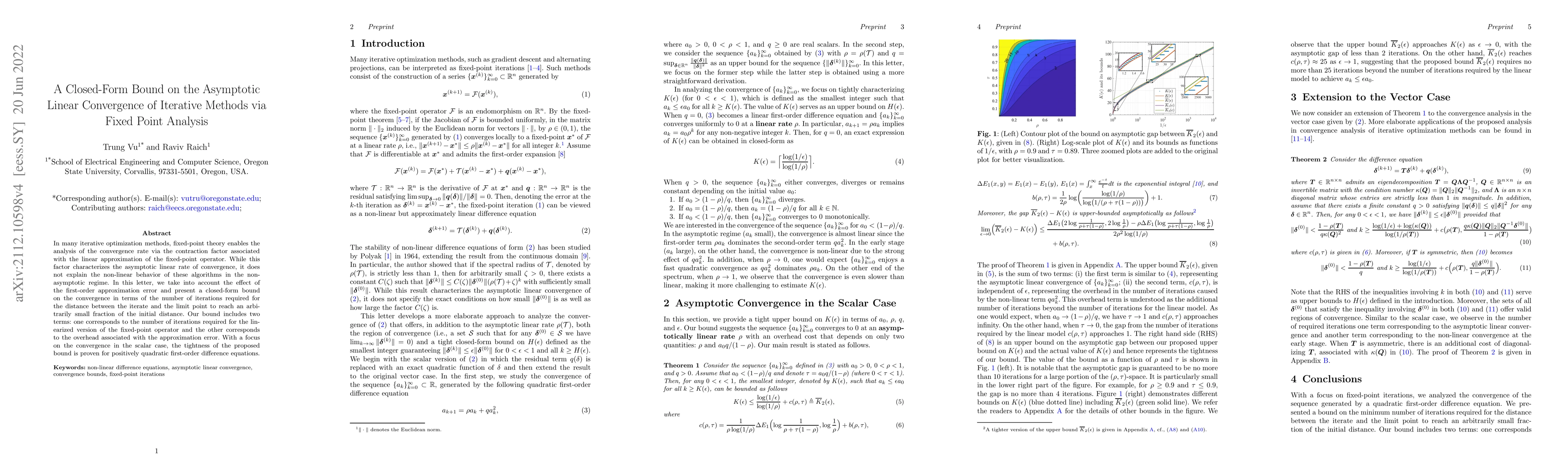 Thumbnail for A Closed-Form Bound on the Asymptotic Linear Convergence of Iterative
  Methods via Fixed Point Analysis