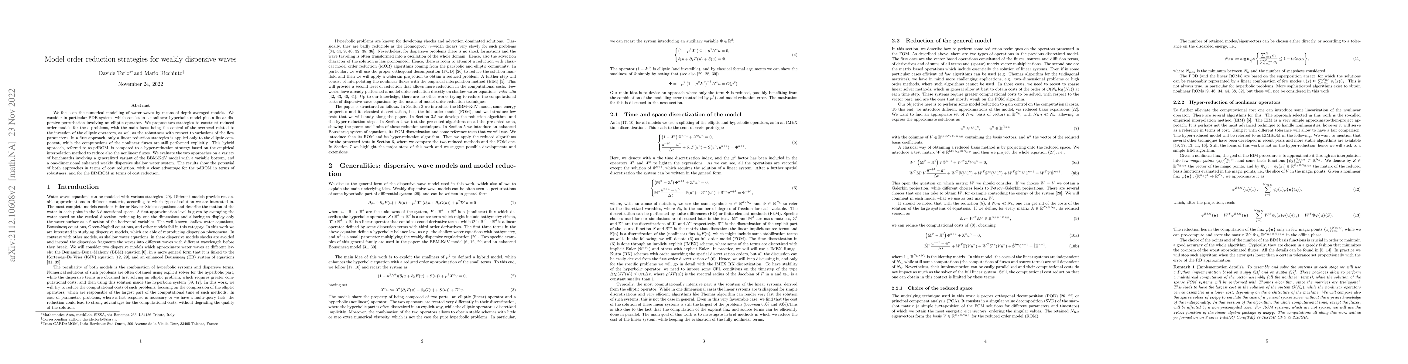 Thumbnail for Model order reduction strategies for weakly dispersive waves
