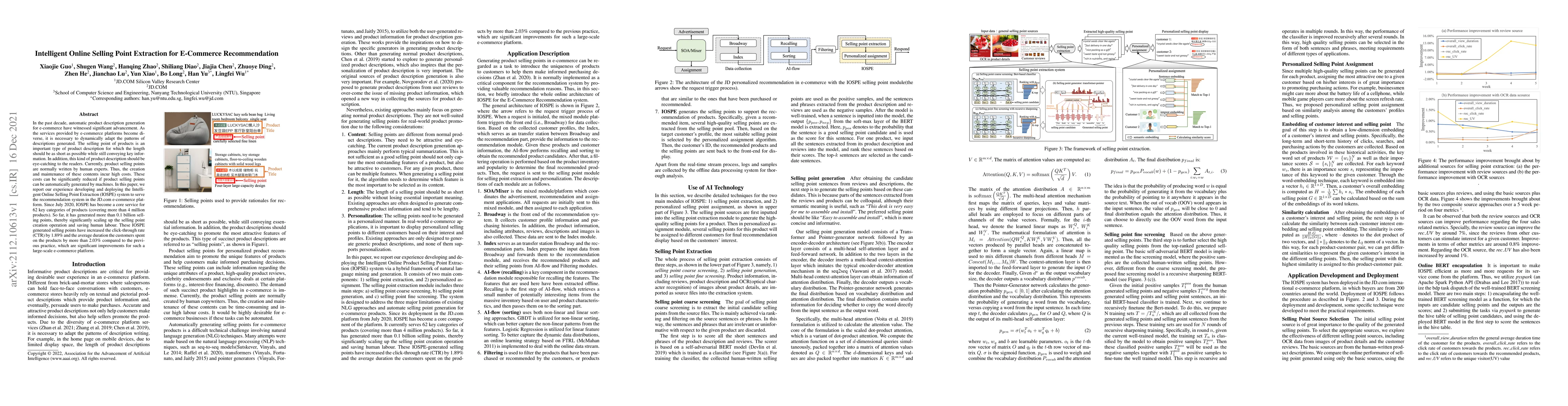 Thumbnail for Intelligent Online Selling Point Extraction for E-Commerce
  Recommendation